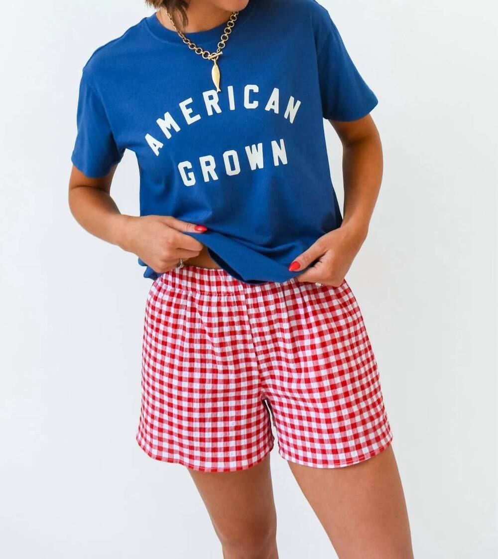 NEW ADRIENNE picnic perfect gingham shorts in red